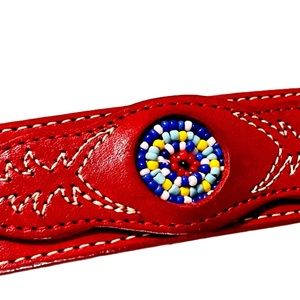 SILVER CREEK Collection VINTAGE RED Leather Belt